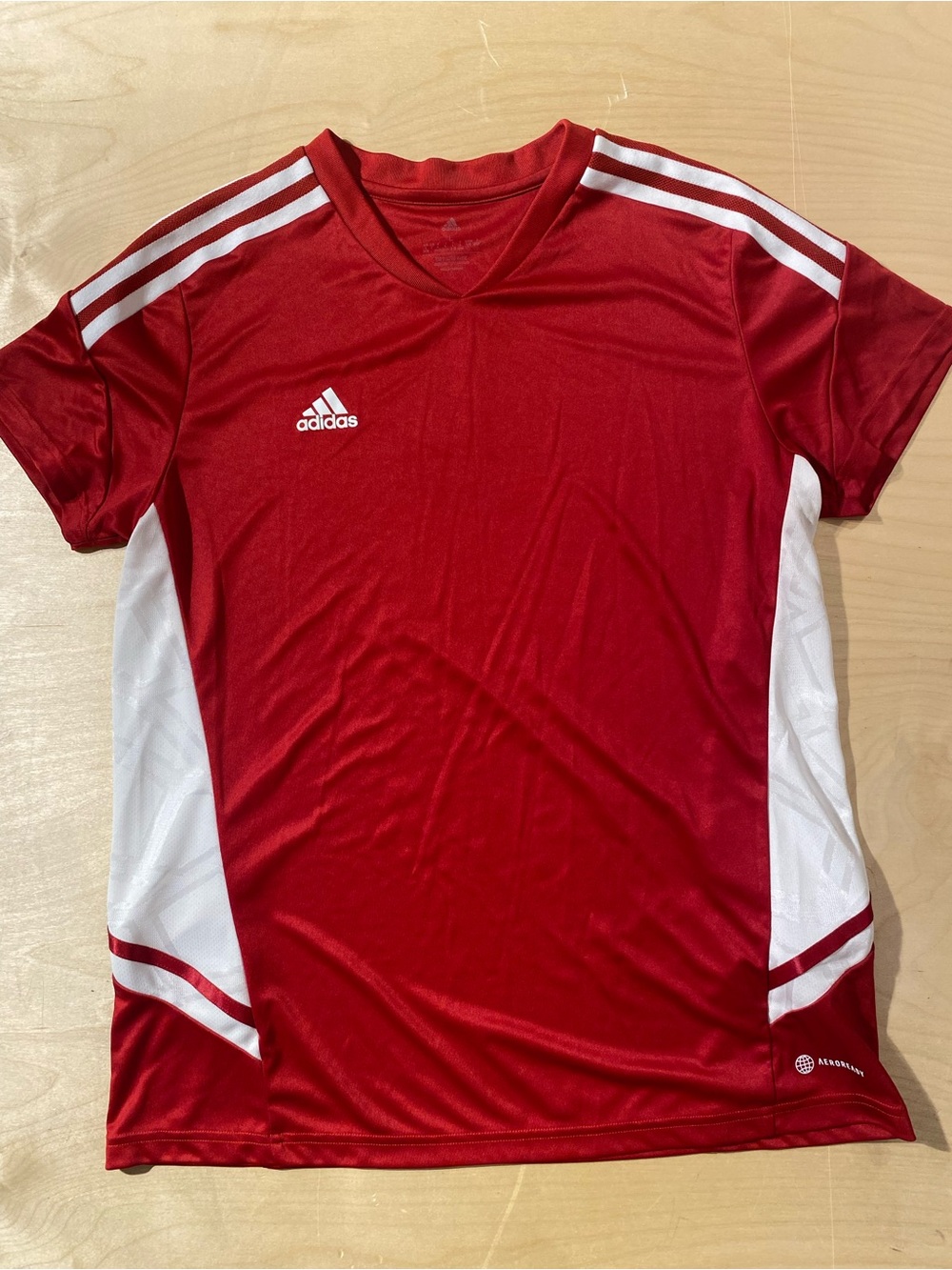 adidas Red and White Performance Soccer Jersey Large (SM) - Picture 6 of 10